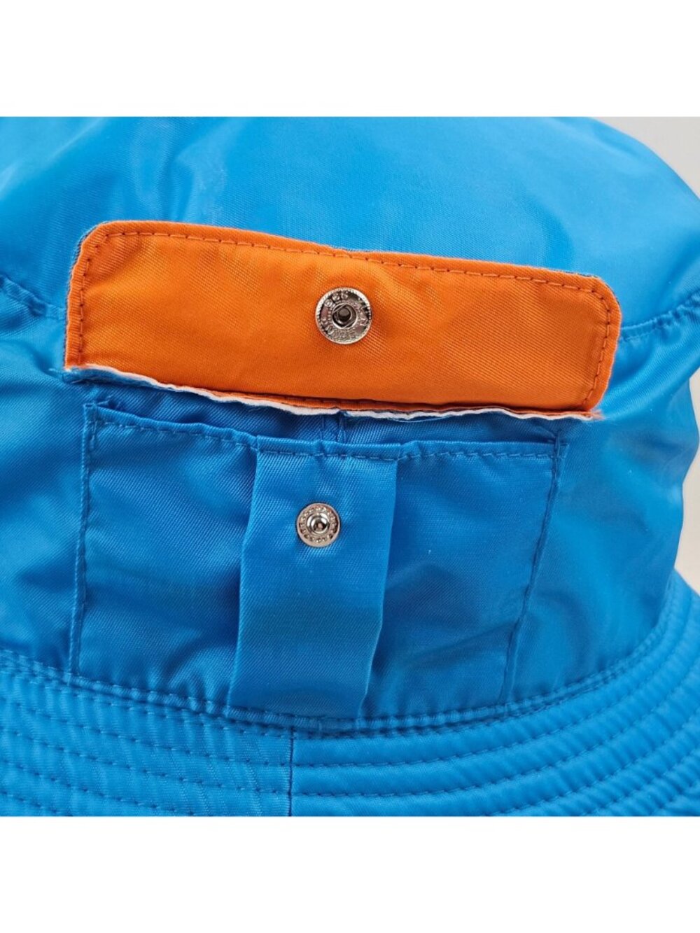 Dunk Wear Bucket Hat Blue Orange Nylon Adjustable Drawcord Coin Pouch Lined - Picture 5 of 9